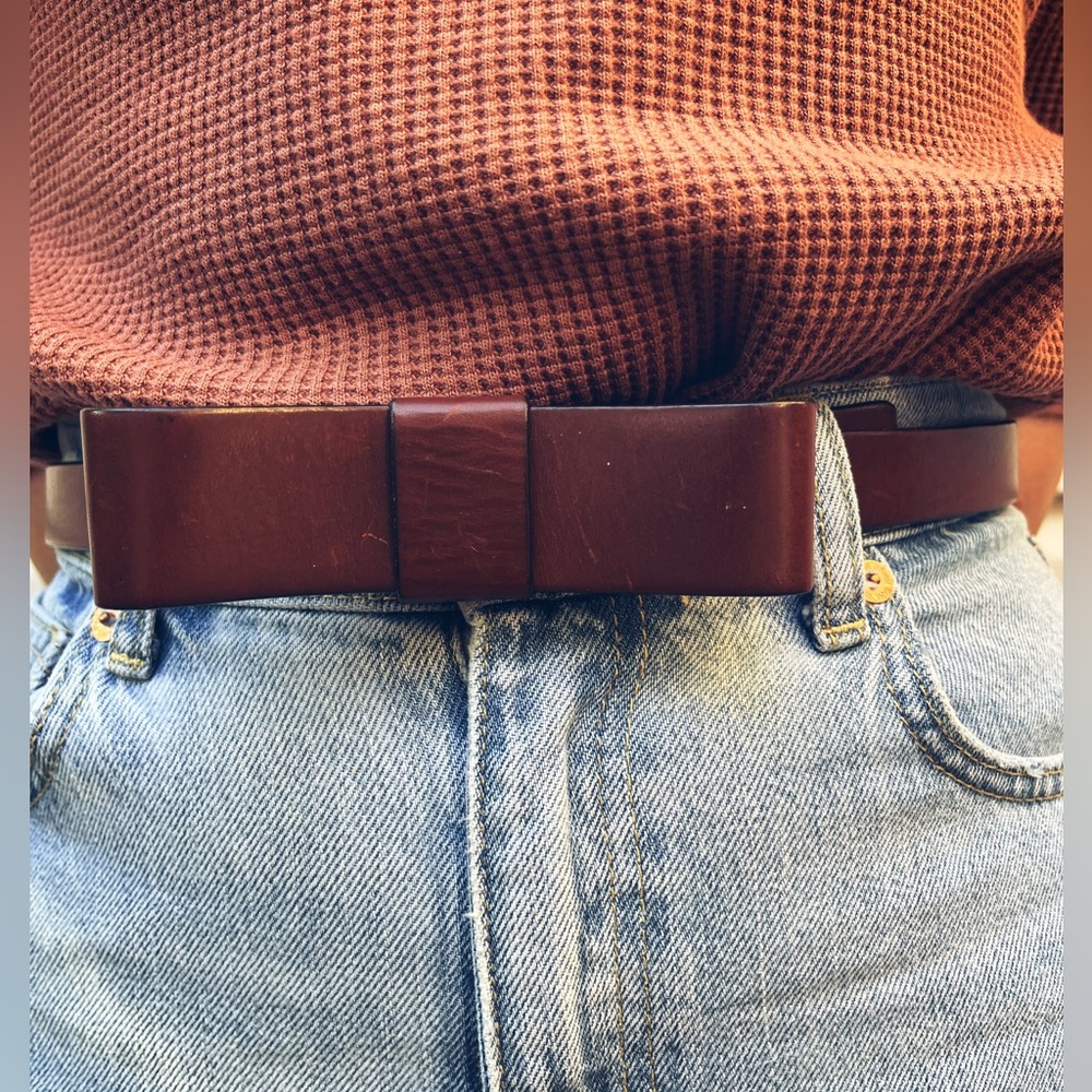 Genuine Leather Gap Bow Belt
